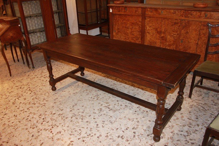 Grande Table Rustique Française Du Début Du XIXe Siècle En Bois De Châtaignier