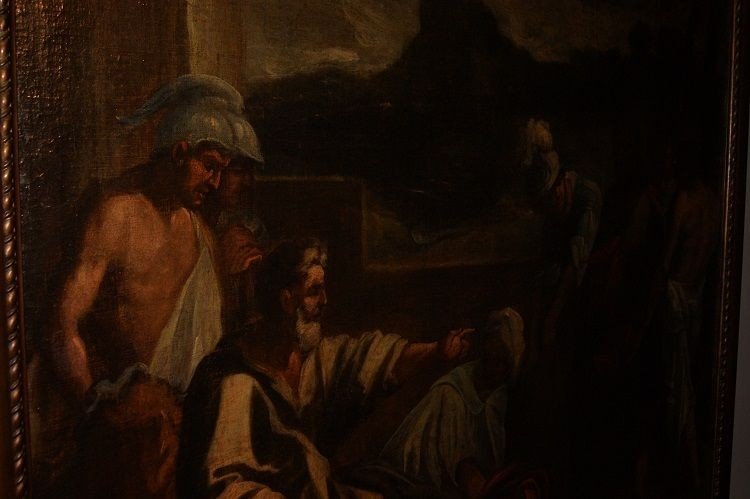 Italian Oil On Canvas From 1600 Representing "christ Dragged To The Praetorium For The Judgment-photo-2
