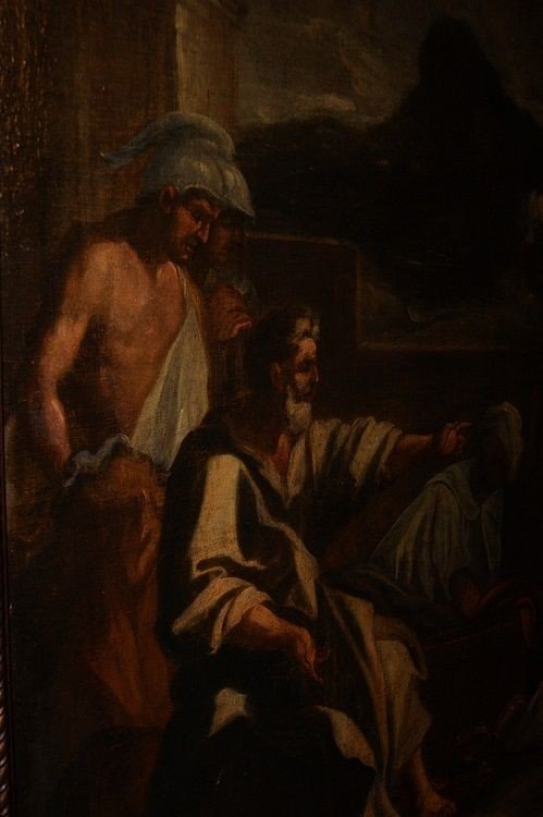 Italian Oil On Canvas From 1600 Representing "christ Dragged To The Praetorium For The Judgment-photo-3