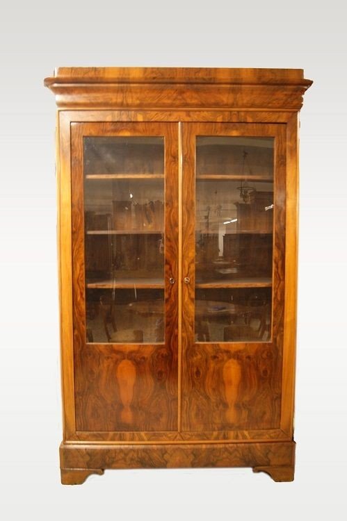 Showcase Bookcase With 2 Doors, French From The First Half Of The 1800s, In The Directorie