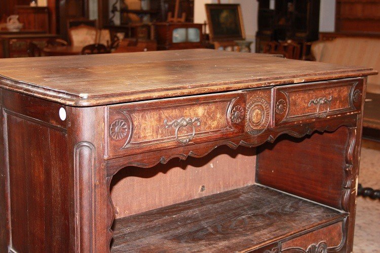  French Sideboard From The Second Half Of The 18th Century, Provencal Style, In Walnut Wood -photo-3