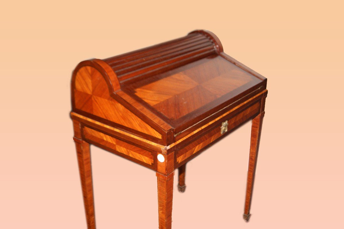 Small French Writing Desk From The Second Half Of The 19th Century, Louis XVI Style-photo-2