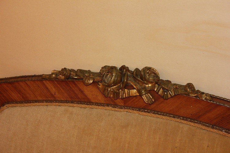 Salon Louis XV Avec Des Ornements En Bronze En Bois De Rose. Canapé, 2 Fauteuils 2 Chaises-photo-2