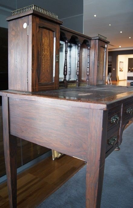  Victorian English Writing Desk From The Mid-1800s, Made Of Rosewood In The Victorian Style-photo-2
