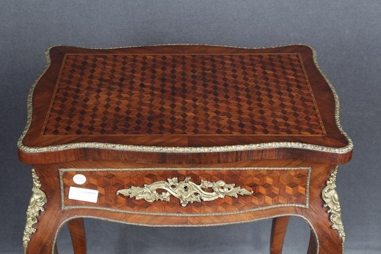 French Dressing Table From The First Half Of The 1800s, Louis XV Style, In Rosewood-photo-3