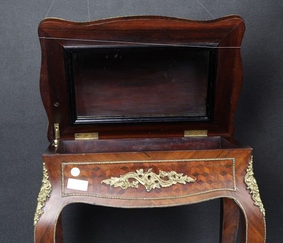 French Dressing Table From The First Half Of The 1800s, Louis XV Style, In Rosewood-photo-2