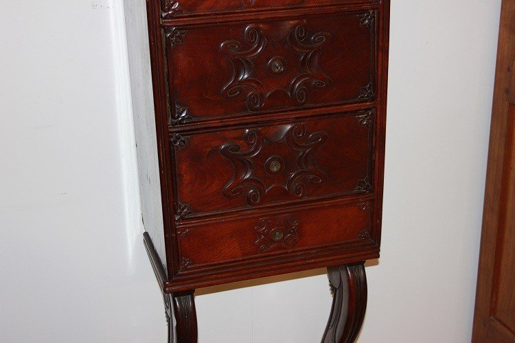 French Double-body Wall Cabinet From The First Half Of The 19th Century, Louis-philippe Style-photo-3