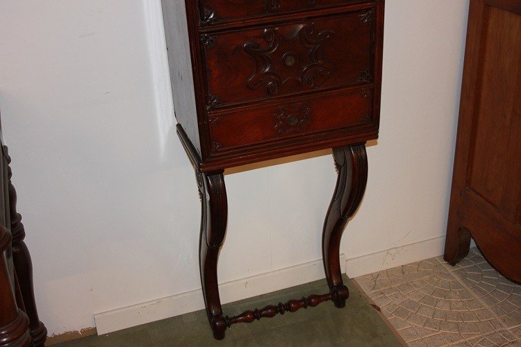 French Double-body Wall Cabinet From The First Half Of The 19th Century, Louis-philippe Style-photo-4