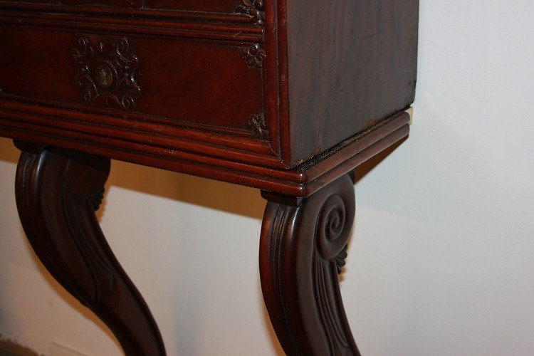French Double-body Wall Cabinet From The First Half Of The 19th Century, Louis-philippe Style-photo-4