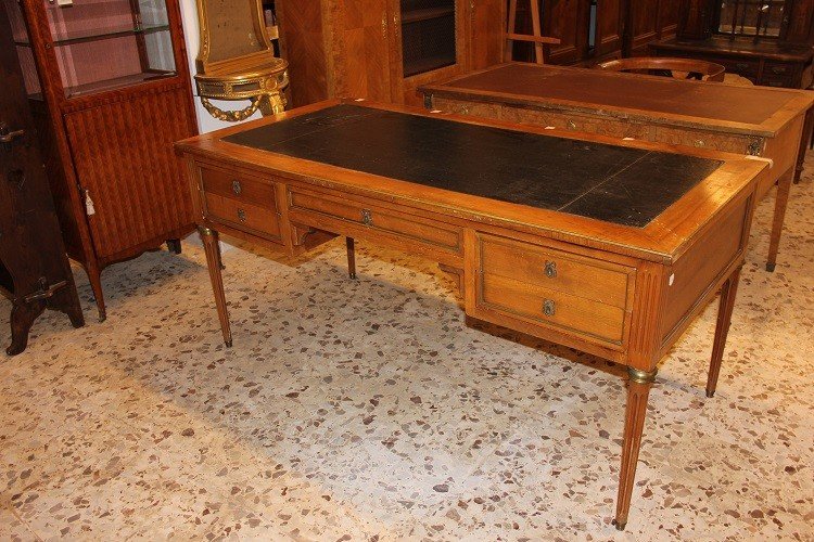 French Desk From The Second Half Of The 19th Century, Louis XVI Style, In Cherry Wood-photo-2