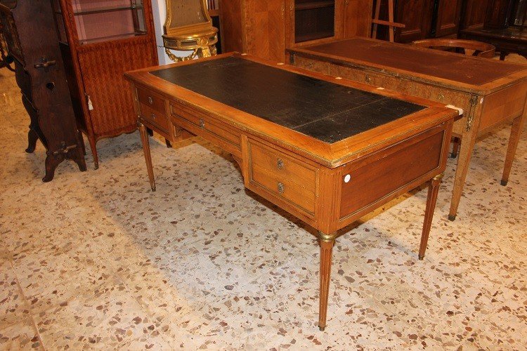 French Desk From The Second Half Of The 19th Century, Louis XVI Style, In Cherry Wood-photo-4