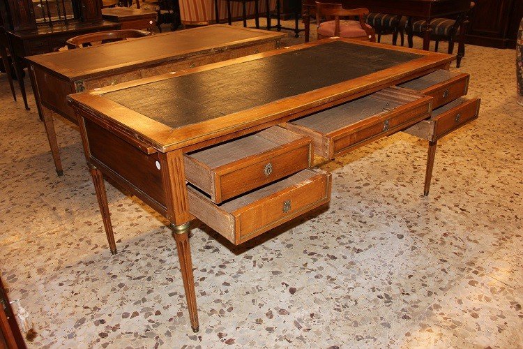 French Desk From The Second Half Of The 19th Century, Louis XVI Style, In Cherry Wood-photo-3