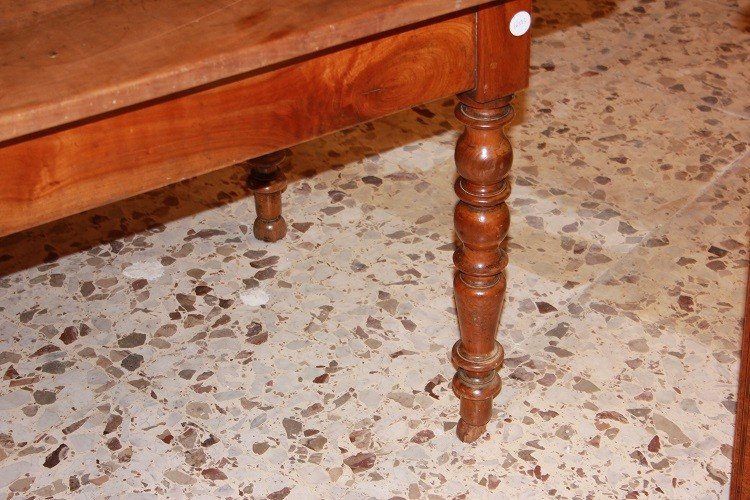  Table Rectangulaire Fixe Française Rustique De Style 600 En Bois De Cerisier Avec 4 Pieds-photo-2
