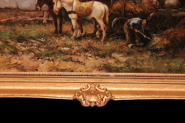 Huile Sur Toile Représentant Une Scène Champêtre Signée Cor Bouter 1888-1966 (c.verschuur)-photo-3