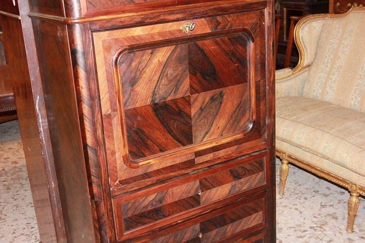 Small French Secretary From The Second Half Of The 1800s, Louis-philippe Style-photo-3