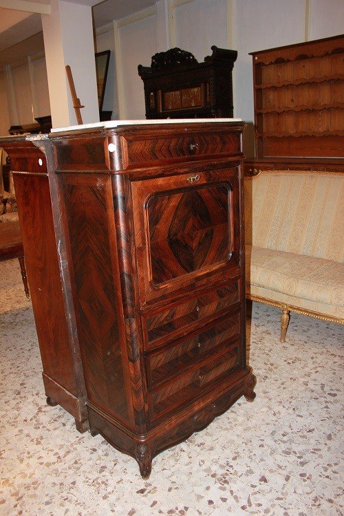 Small French Secretary From The Second Half Of The 1800s, Louis-philippe Style-photo-2