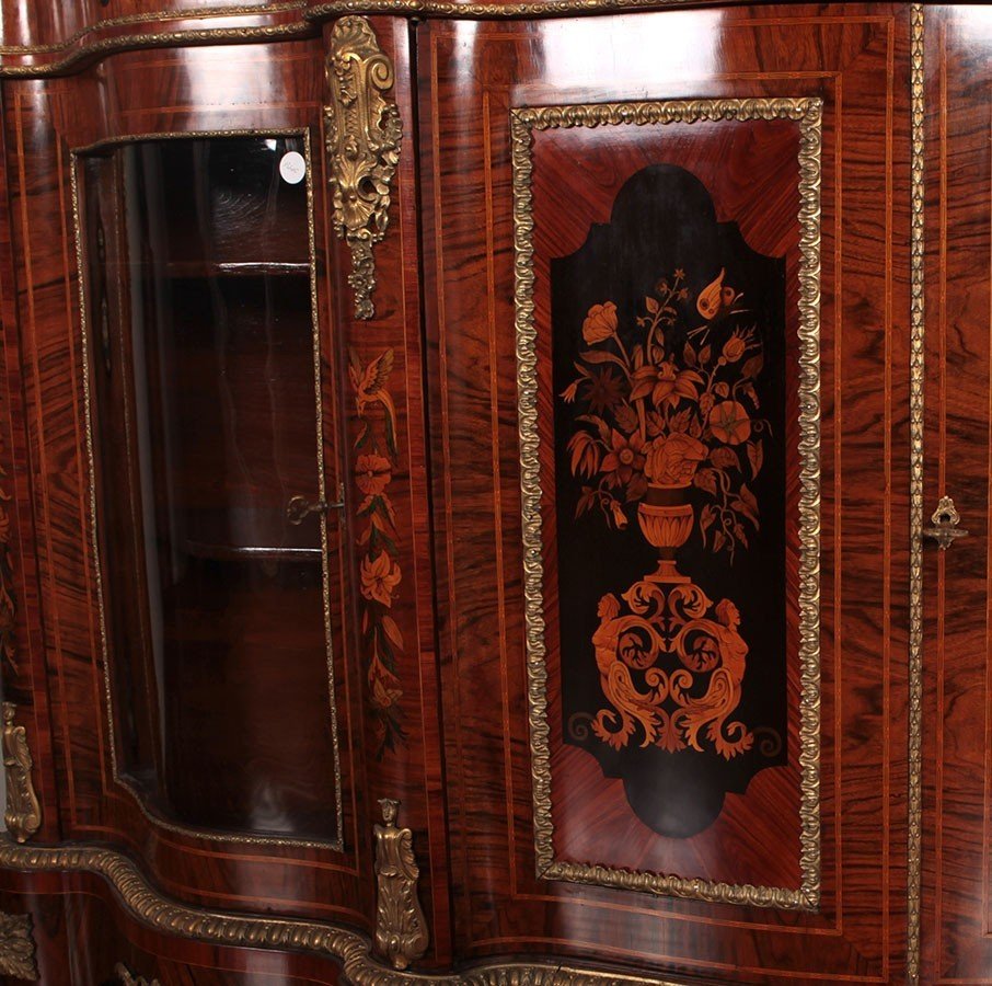 Spectacular Sideboard Of Dutch Origin With 4 Doors. In Walnut Grind, Central Doors With Ebony-photo-1
