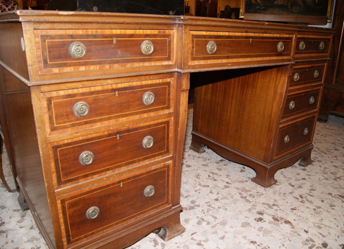 Bureau Victorien Avec Filetage En Bois De Rose Datant Du XIXe Siècle-photo-3