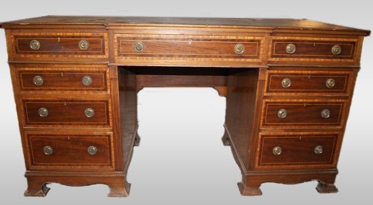 Bureau Victorien Avec Filetage En Bois De Rose Datant Du XIXe Siècle