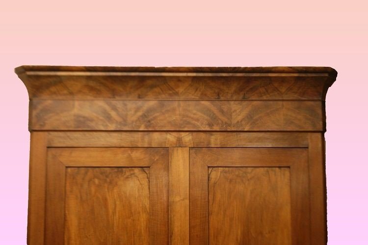  French Sideboard From The First Half Of The 1800s, In Walnut Wood With A Walnut Burl Top-photo-2