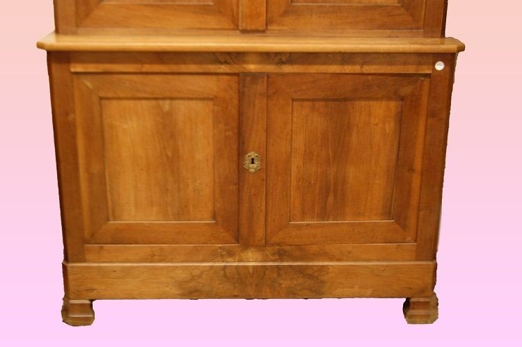  French Sideboard From The First Half Of The 1800s, In Walnut Wood With A Walnut Burl Top-photo-3