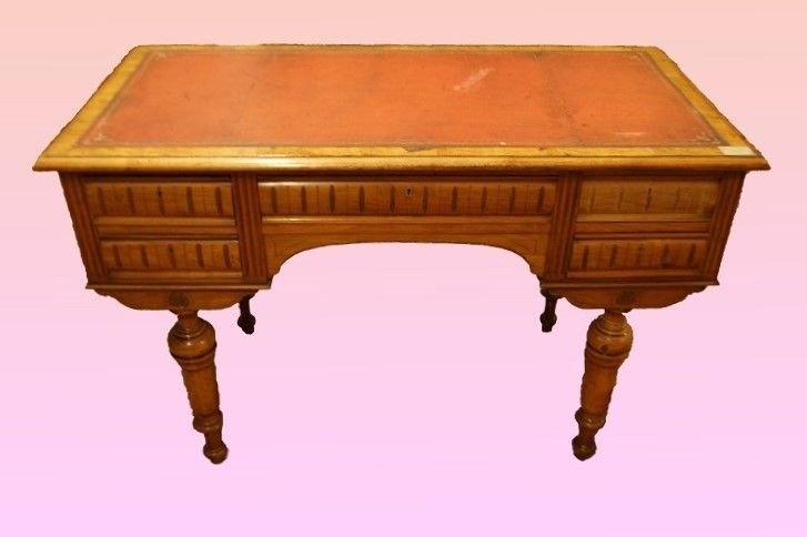 Austrian Writing Desk From The Second Half Of The 1800s, Louis XVI Style, In Walnut Wood-photo-2