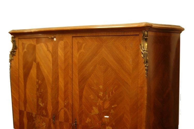 French Two-door Wardrobe From The Early 1900s, Louis XV Style, In Bois De Rose Wood-photo-3
