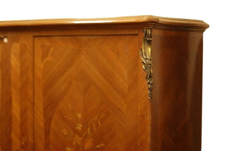 French Two-door Wardrobe From The Early 1900s, Louis XV Style, In Bois De Rose Wood-photo-4