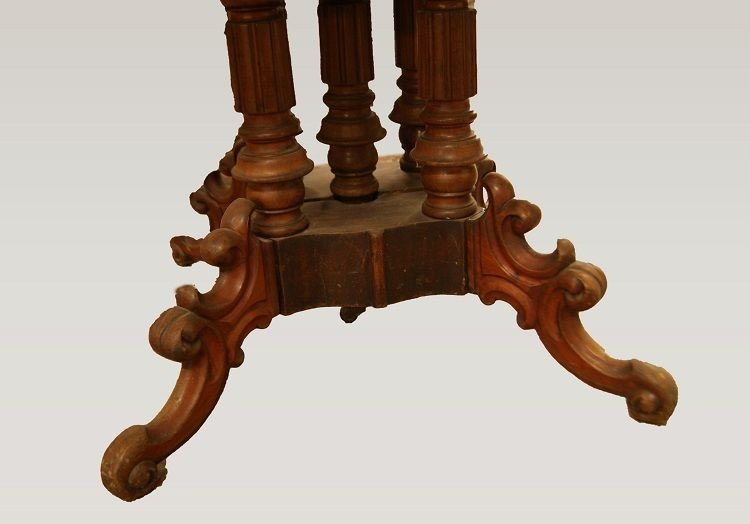 Oval Extensible Table From The Second Half Of The 1800s, Northern Europe, Louis Philippe Style-photo-2