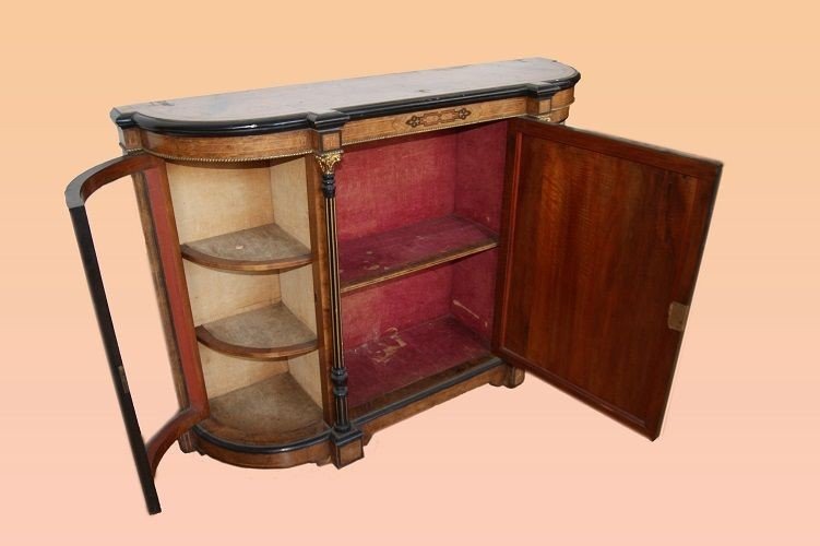 English Sideboard From The First Half Of The 1800s, Louis XVI Style, In Walnut And Walnut -photo-4