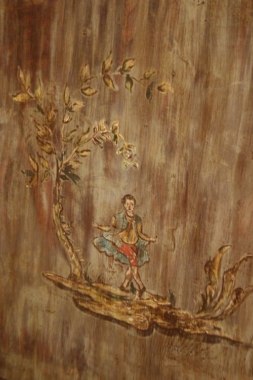  Commode Tyrolienne Laquée Et Décorée Avec Des Paysages Et Des Personnages Du XIXe Siècle-photo-3