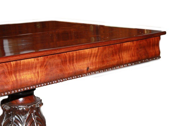 Table Extensible En Acajou De Style Biedermeier d'Europe Du Nord, Milieu Du XIXe Siècle-photo-3