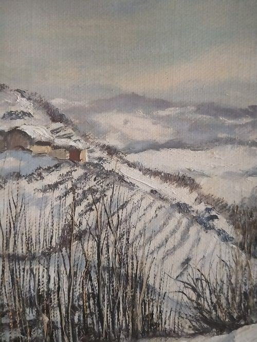  Oil On Canvas Signed By Guido Botta (1921-2010), Depicting A Snowy Mountain Landscape-photo-3