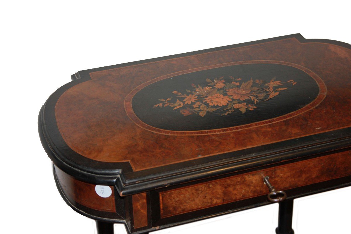 French Dressing Table From The Second Half Of The 19th Century, Louis XVI Style, In Ebony -photo-2