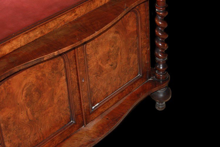 Petit Buffet cabinets à Portes Vitrées Anglais Du XIXe Siècle En Loupe De Noyer-photo-1