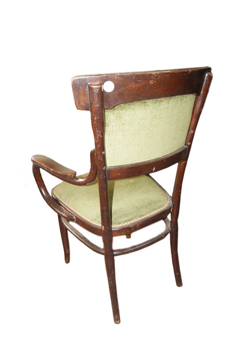  Thonet Armchair From The Early 1900s In Walnut-stained Beechwood-photo-3