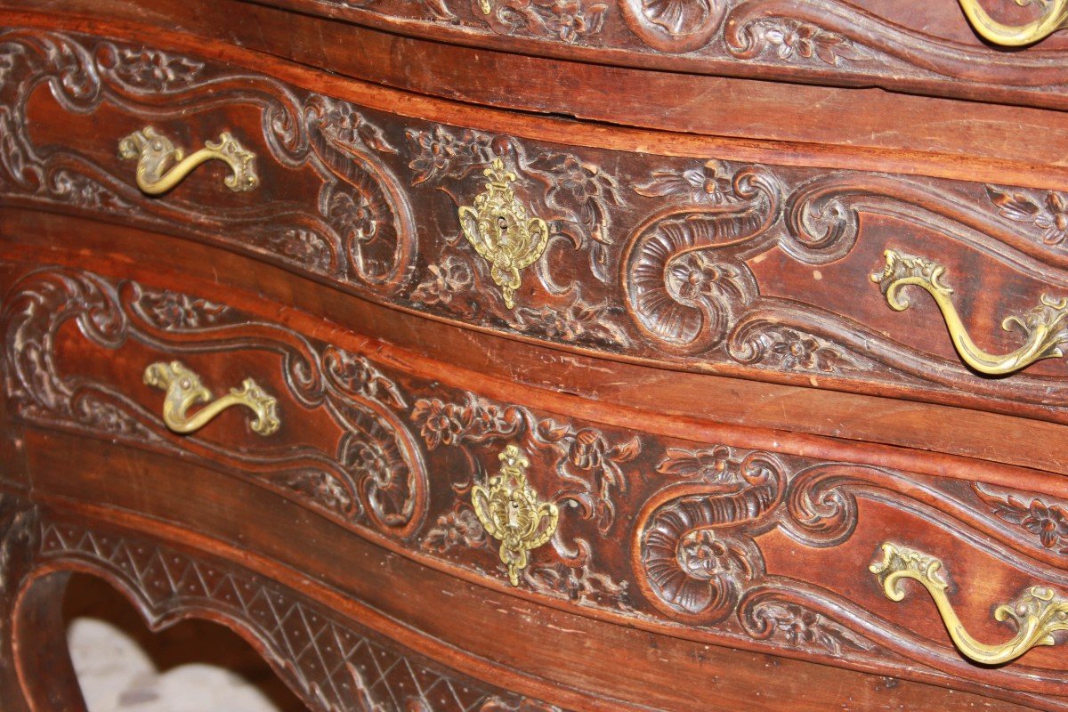  Small French Chest Of Drawers With 3 Drawers, Provençal Style, From The Mid-1800s In Walnut-photo-1