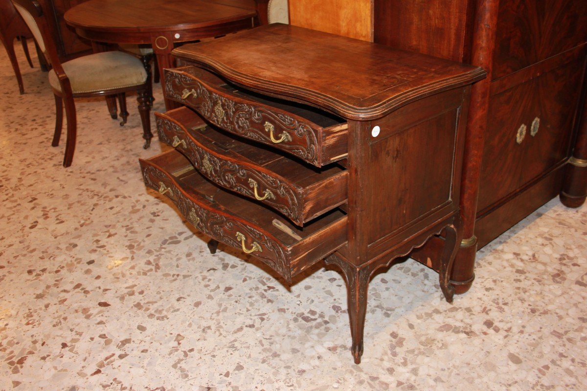  Small French Chest Of Drawers With 3 Drawers, Provençal Style, From The Mid-1800s In Walnut-photo-2