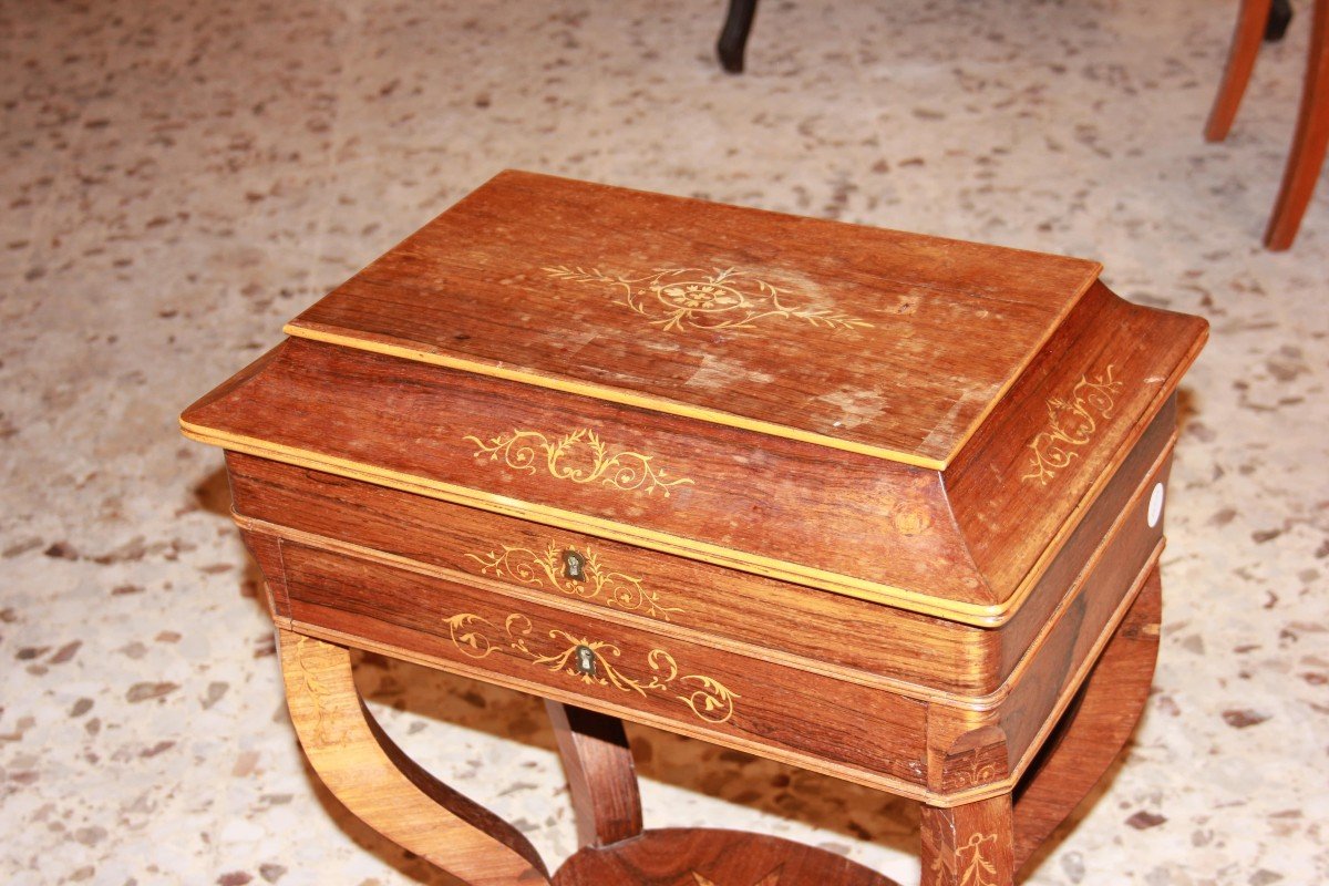French Dressing Table From The Mid-1800s, Charles X Style, In Rosewood-photo-2