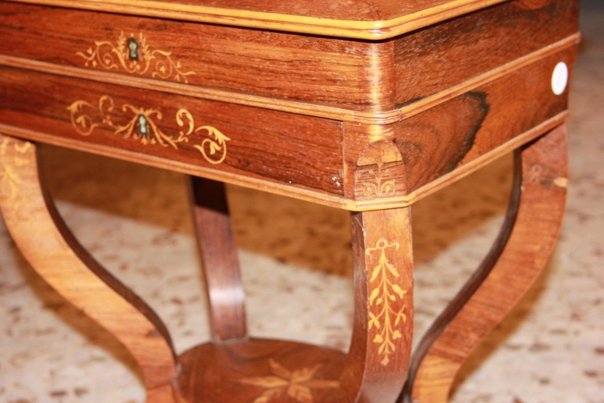French Dressing Table From The Mid-1800s, Charles X Style, In Rosewood-photo-6