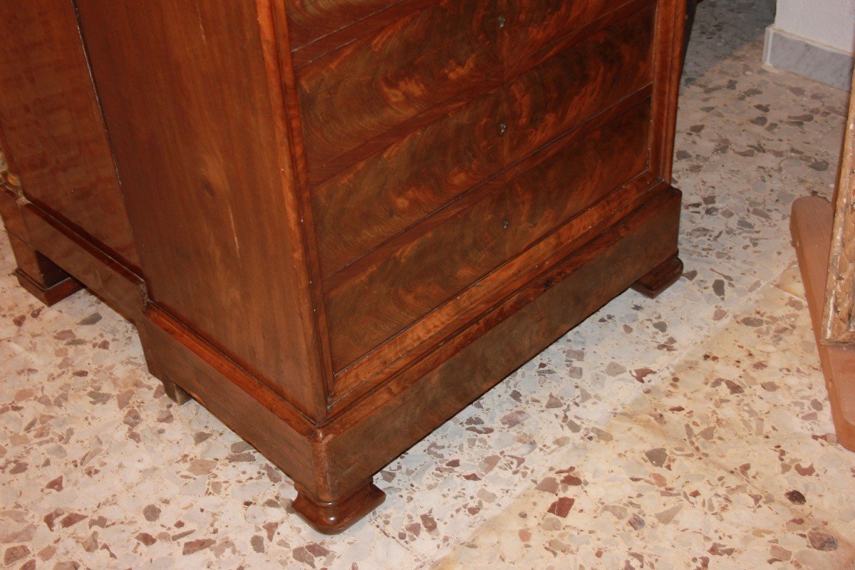 French Secretary From The Second Half Of The 1800s, Louis Philippe Style, In Mahogany -photo-1