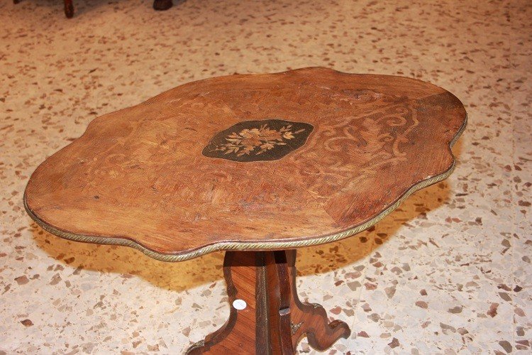 Table Basse à Voile Française De Style Louis XV Avec Incrustations Et Bronzes, Datant Des Année-photo-2