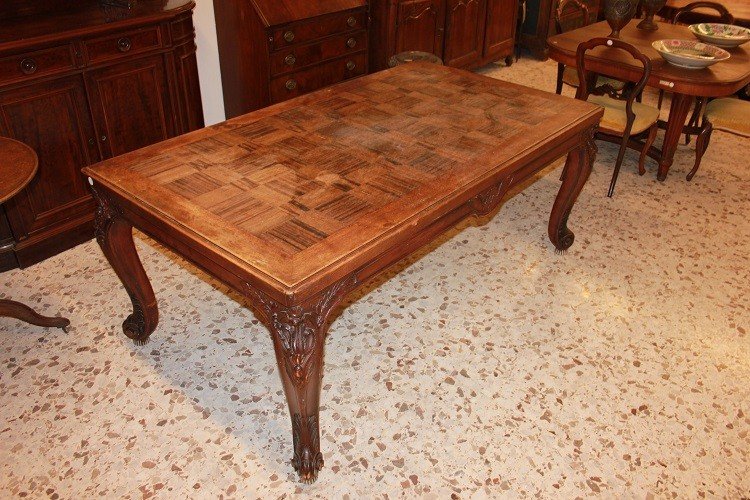 Large Extendable Rectangular Provencal Table In Walnut Wood From The 1800s-photo-2