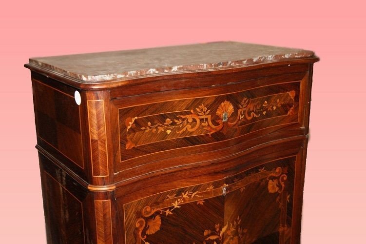 Beautiful French Secretaire From The First Half Of The 1800s, Transition Style, In Elegant -photo-2