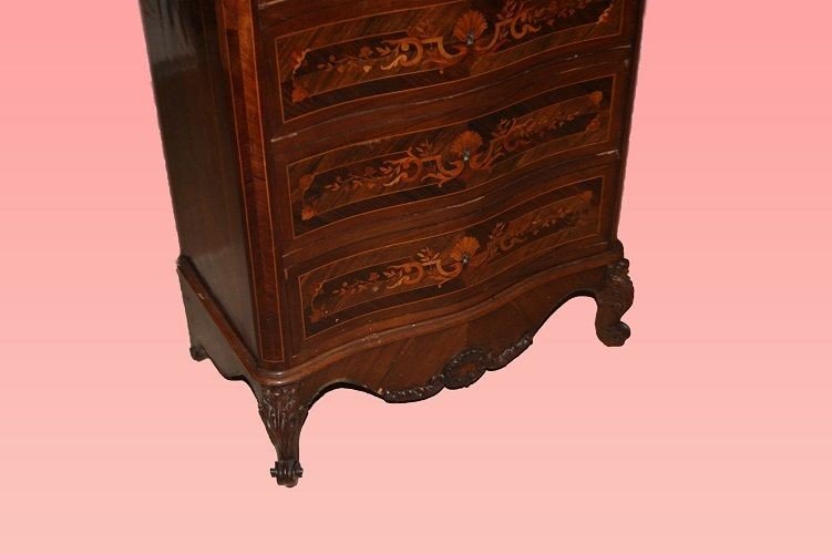 Beautiful French Secretaire From The First Half Of The 1800s, Transition Style, In Elegant -photo-3