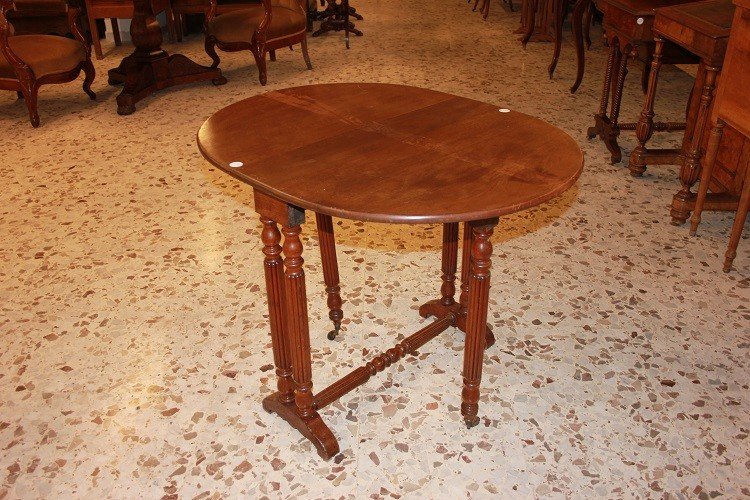 French Sofa Side Table From The Second Half Of The 1800s, Directoire Style, Made Of Mahogany -photo-2