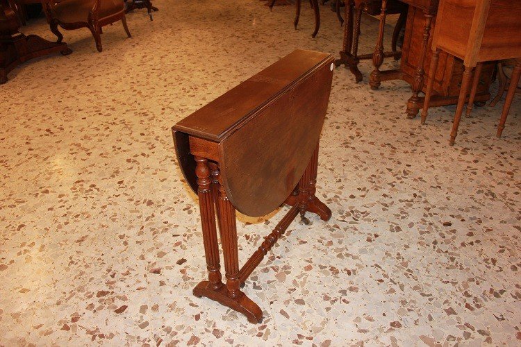 French Sofa Side Table From The Second Half Of The 1800s, Directoire Style, Made Of Mahogany -photo-4