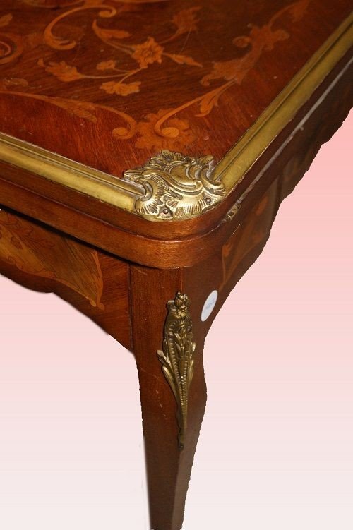 Beau tables à Jeu De Style Louis XV Datant Des Années 1800 Richement Incrusté-photo-2