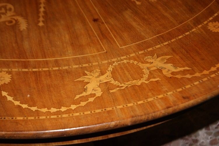 Early 1800s Northern European Table, Regency Style, In Blond Mahogany Wood-photo-4