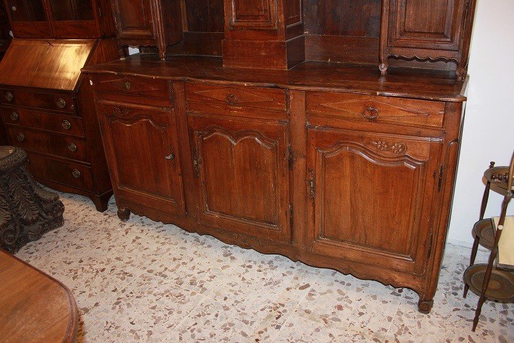 Large French Double-body Sideboard, From The Second Half Of The 1800s, Provençal Style In Oak-photo-3